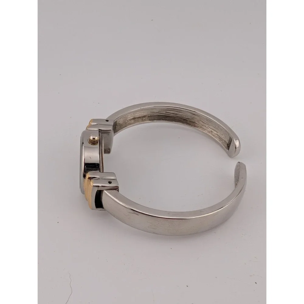 Vivani Watch Women 21mm Case Two Tone Hinge Bangle Band- New Battery